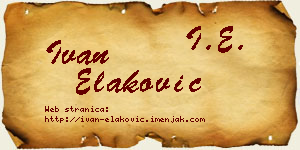 Ivan Elaković vizit kartica